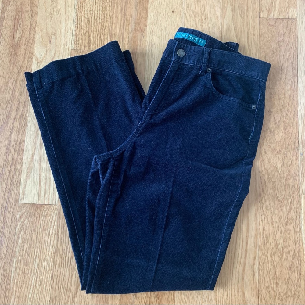 Ralph Lauren Black Corduroy Bootcut Pants Sz 6